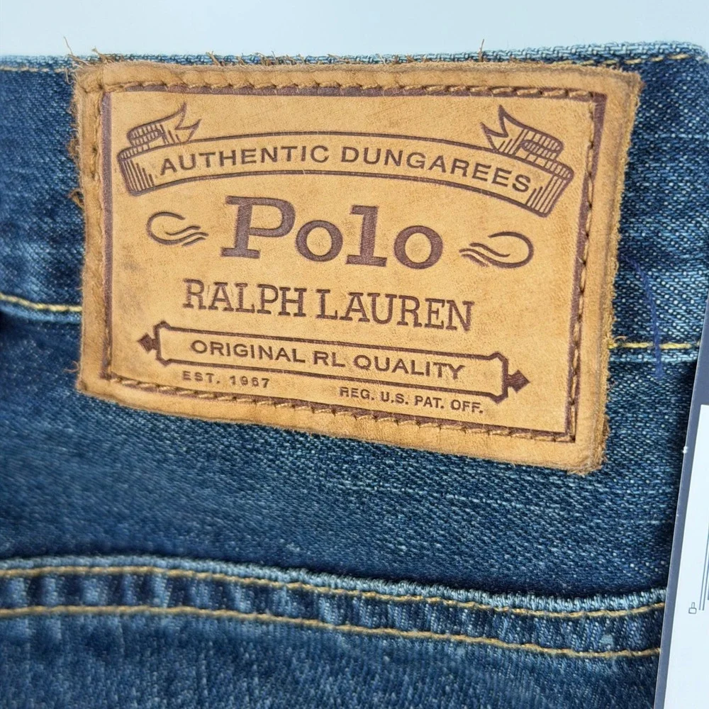 Polo Ralph Lauren Authentic Dungarees Classic Fit Jeans Men 50x34 Blue Denim New